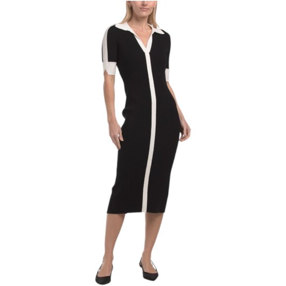 ELIE TAHARI The Myra Contrast Sweater Dress - Picture 1 of 3